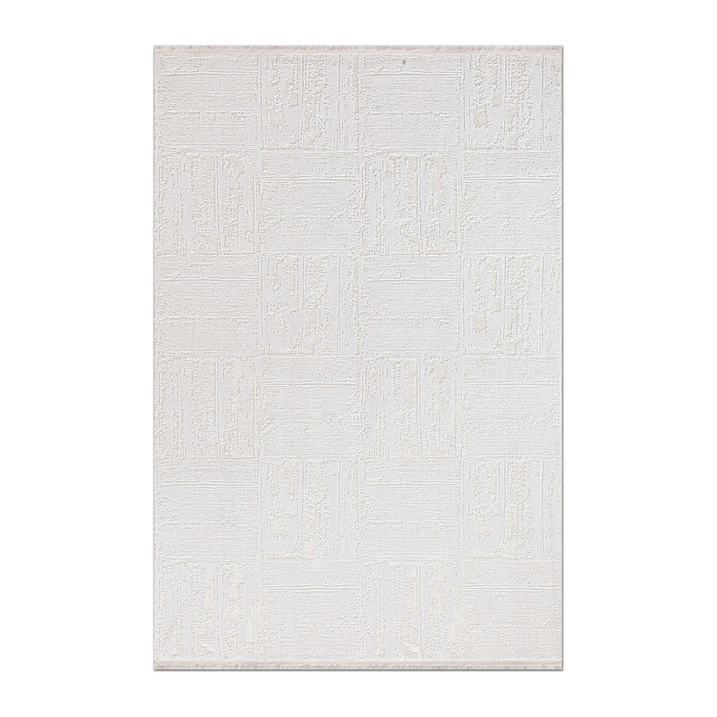 RECTANGLE | HERO | Plateau Cream Modern Geometric Textured Machine Woven Living