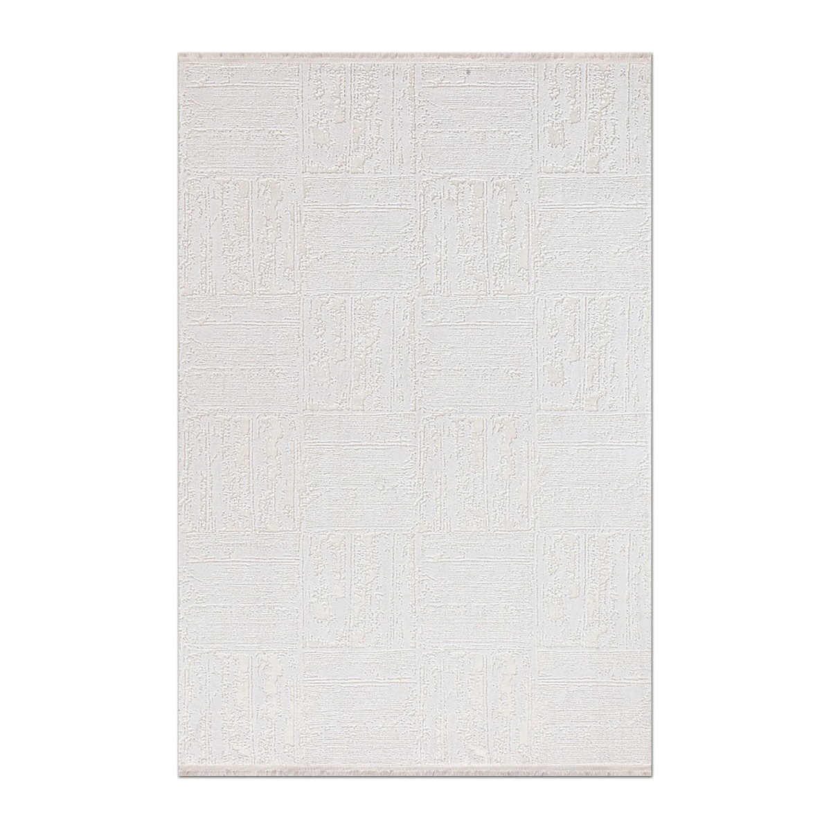 RECTANGLE | HERO | Plateau Cream Modern Geometric Textured Machine Woven Living