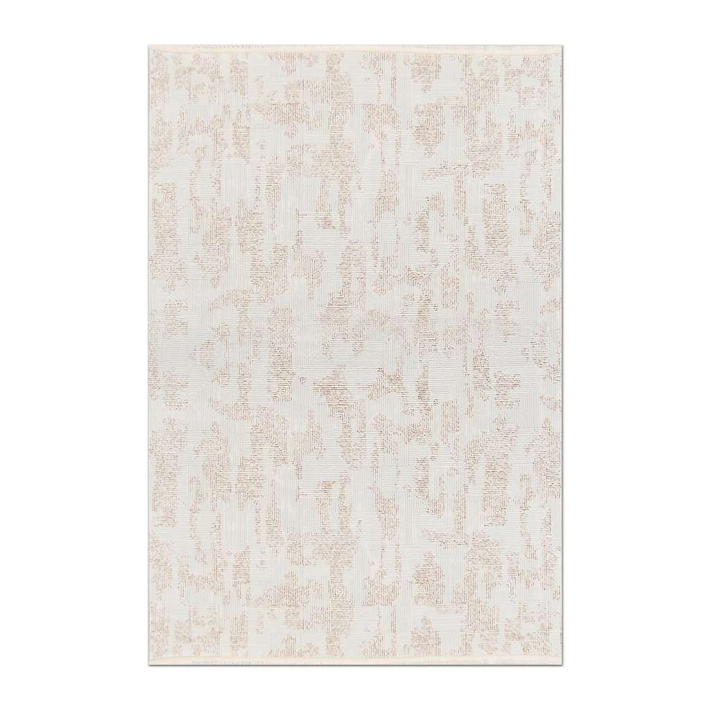 RECTANGLE | HERO | Fen Cream Beige Abstract Modern Machine Woven Living Room Be