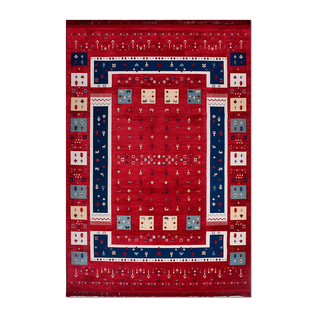 RECTANGLE | HERO | Antalya Red Navy Persian Style Traditional Machine Woven Liv