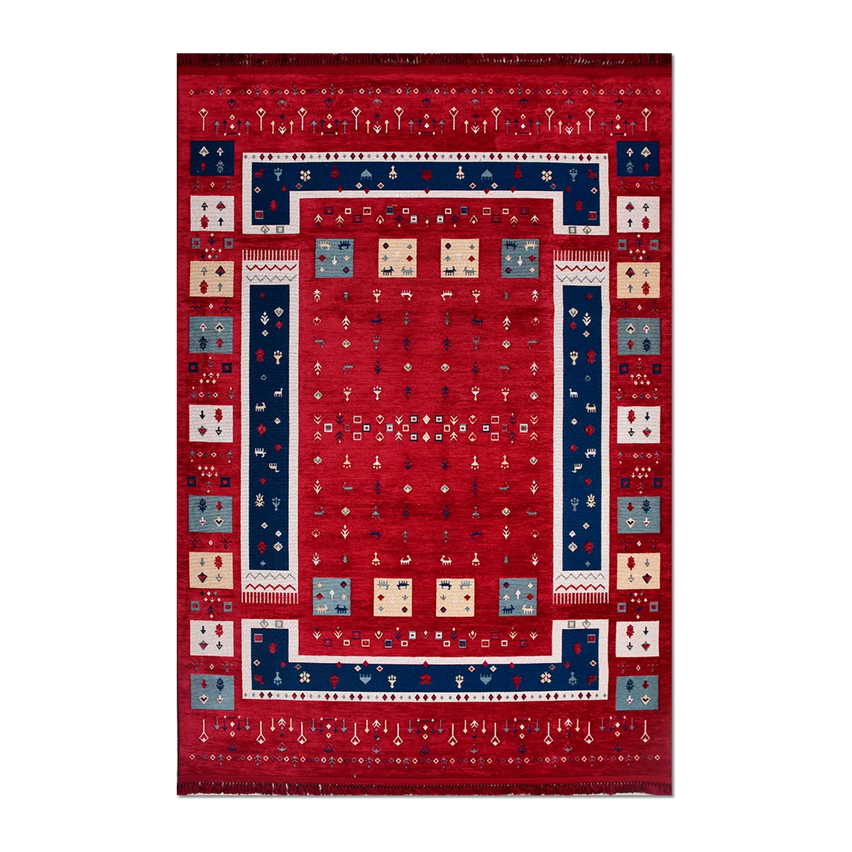 RECTANGLE | HERO | Antalya Red Navy Persian Style Traditional Machine Woven Liv