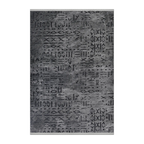 RECTANGLE | HERO | Lichen Charcoal Grey Boho Geometric Tribal Print Machine Wov