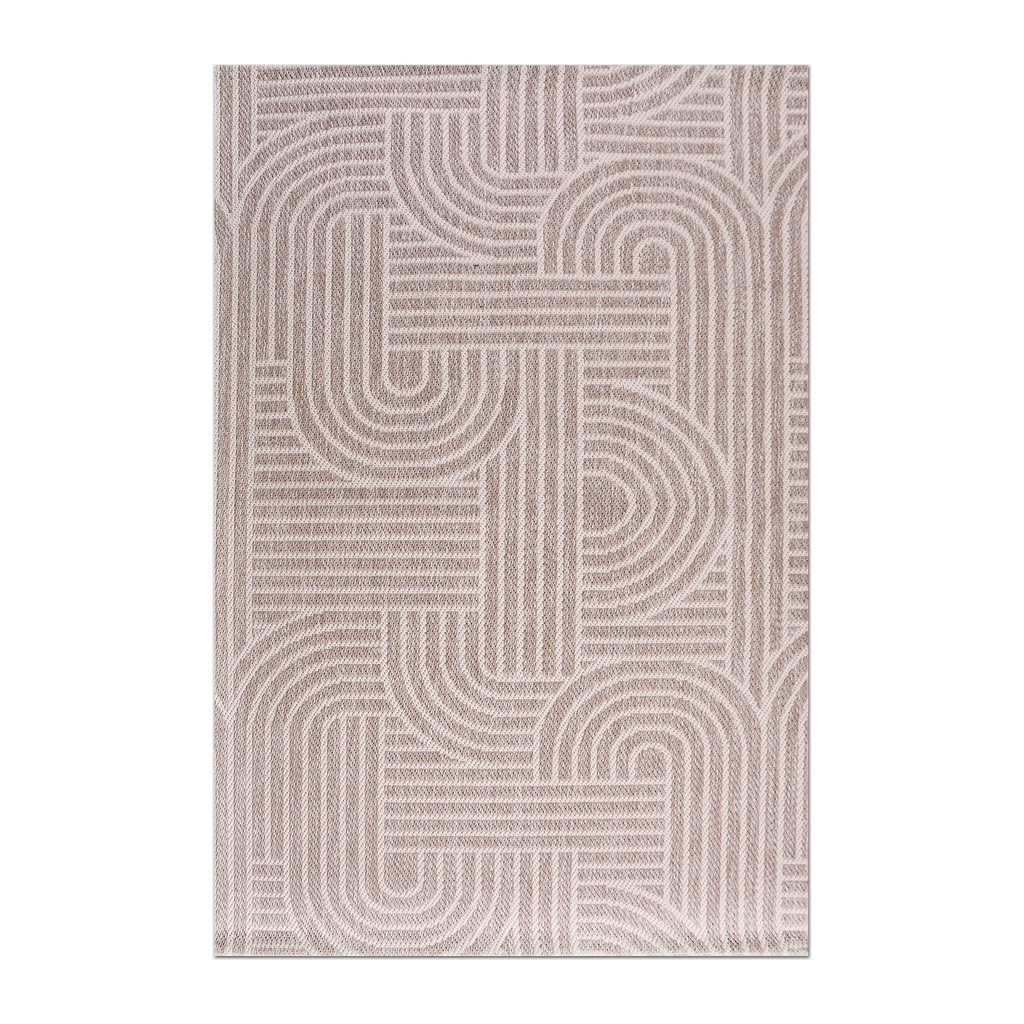 RECTANGLE | HERO | Mica Beige Ivory Geometric Transitional Modern Machine Woven