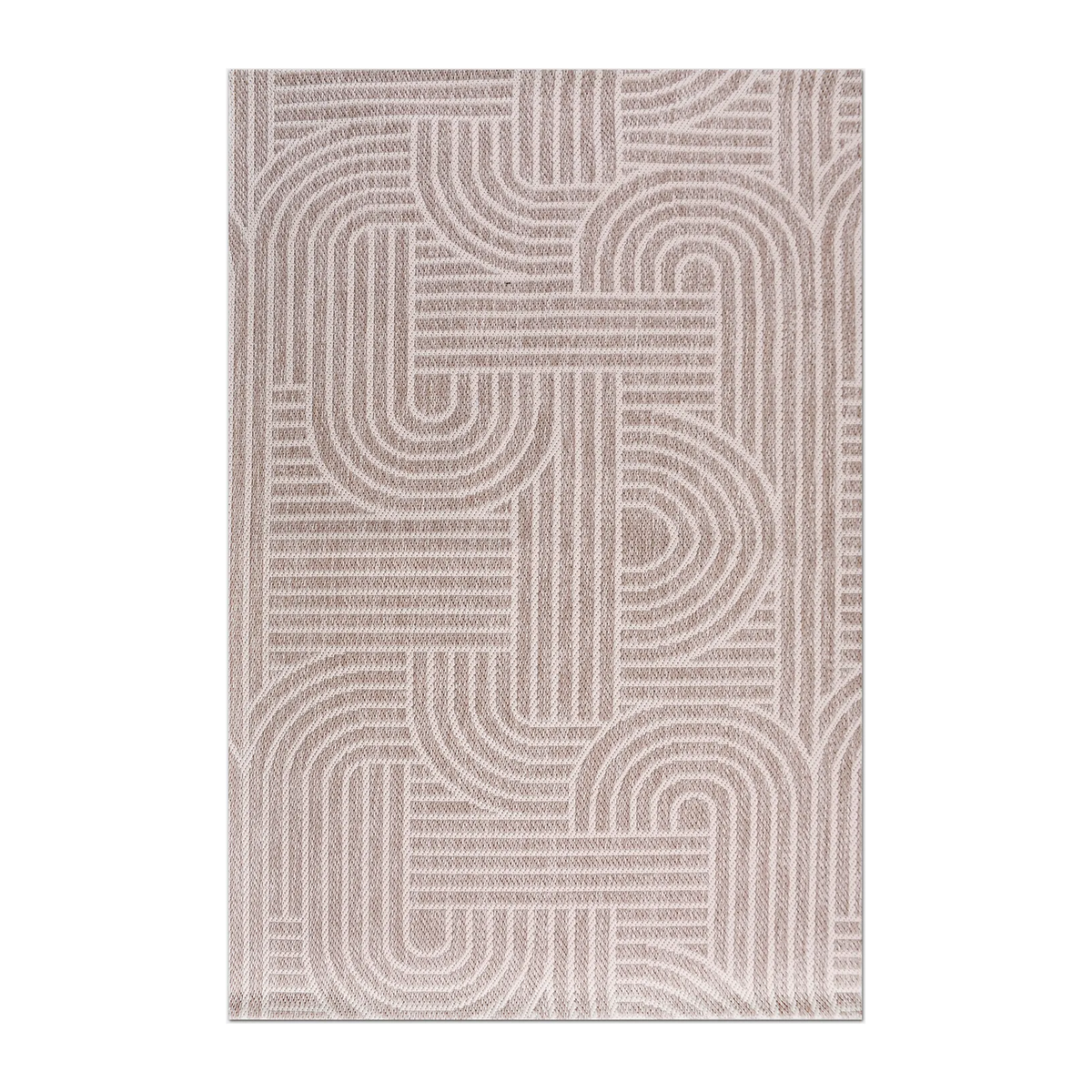RECTANGLE | HERO | Mica Beige Ivory Geometric Transitional Modern Machine Woven