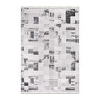 RECTANGLE | HERO | Aurora Cream Grey Patchwork Modern Machine Woven Living Room