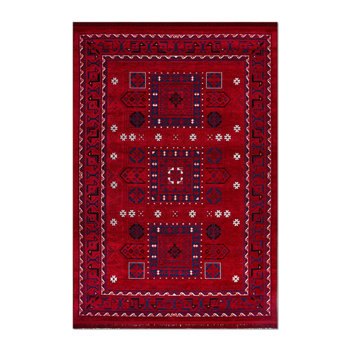 RECTANGLE | HERO | Ayvalik Persian Style Traditional Machine Woven Red Navy Cre
