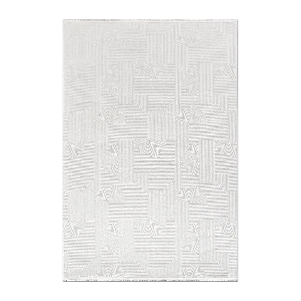 RECTANGLE | HERO | Gorge Ivory Geometric Modern Machine Woven Living Room Bedro