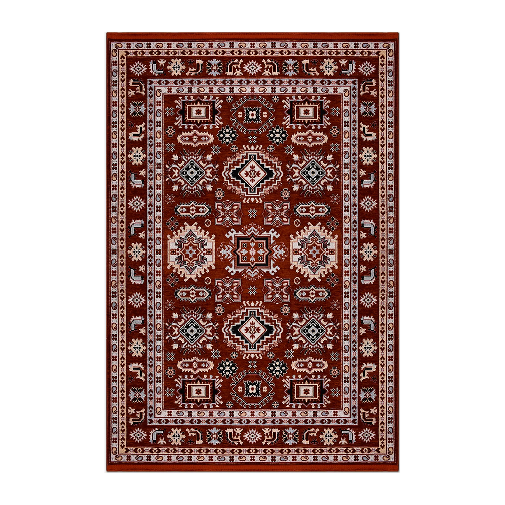 RECTANGLE | HERO | Firelight Rust Red Persian Style Traditional Machine Woven L