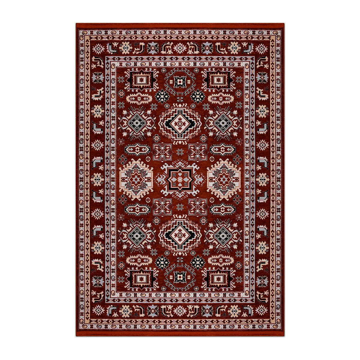 RECTANGLE | HERO | Firelight Rust Red Persian Style Traditional Machine Woven L