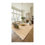 RECTANGLE | HERO | Damson Golden Yellow Geometric Mid-Century Modern Machine Wo