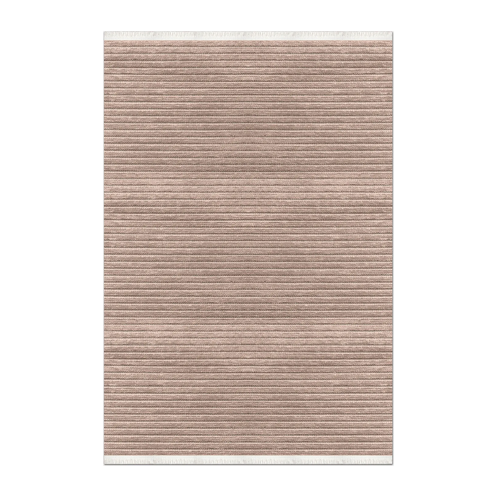 RECTANGLE | HERO | Nettle Terracotta Striped Modern Machine Woven Living Room B