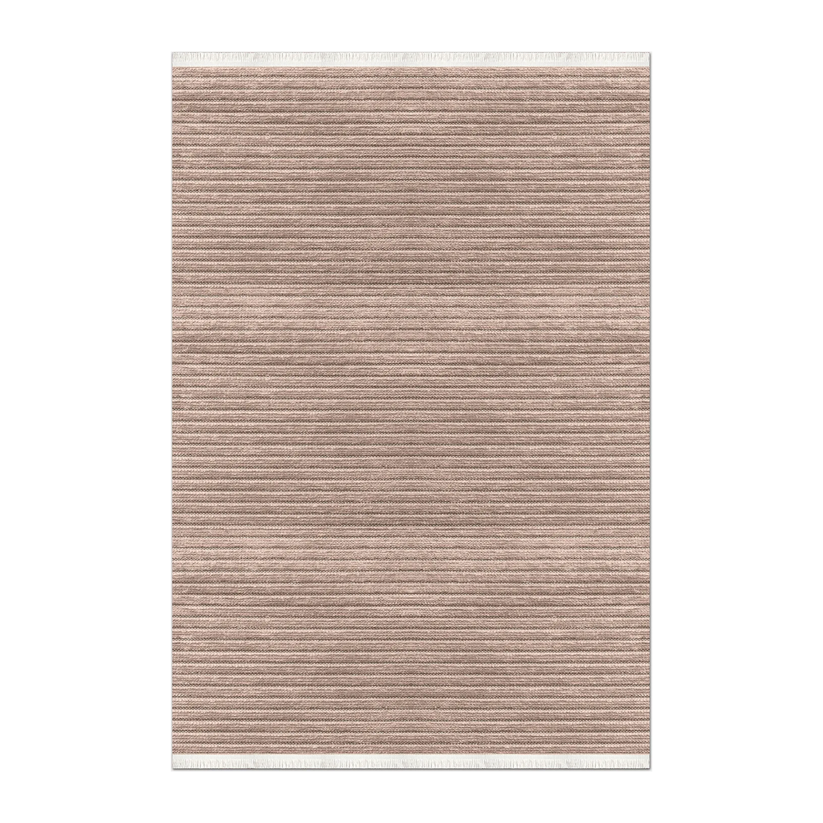 RECTANGLE | HERO | Nettle Terracotta Striped Modern Machine Woven Living Room B