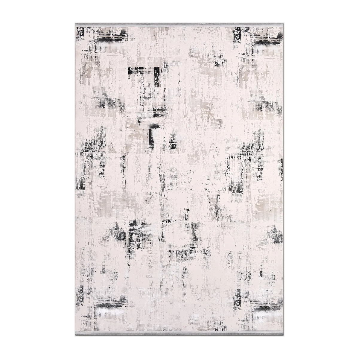 RECTANGLE | HERO | Apricot Cream Grey Abstract Modern Machine Woven Living Room