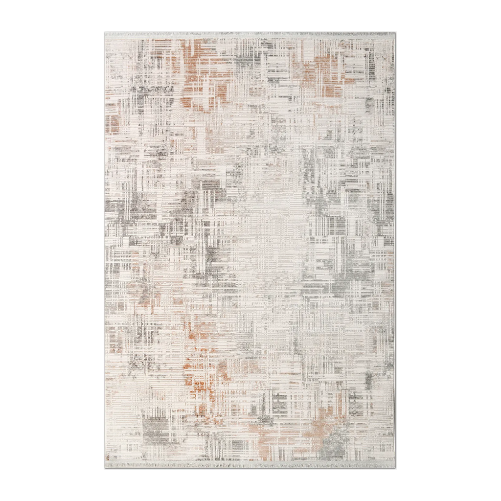 RECTANGLE | HERO | Sardonyx Cream Grey Rust Abstract Modern Machine Woven Livin