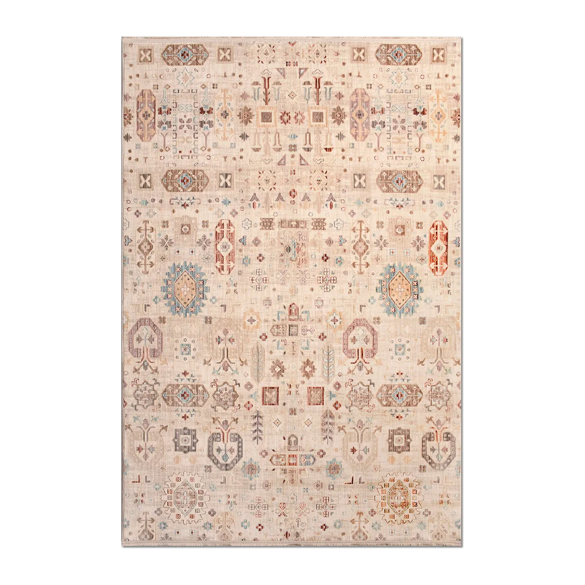 RECTANGLE | HERO | Obelisk Cream Multicolor Distressed Persian Style Machine Wo