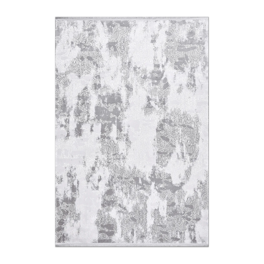 RECTANGLE | HERO | Levee Grey Ivory Abstract Watercolour Modern Machine Woven L