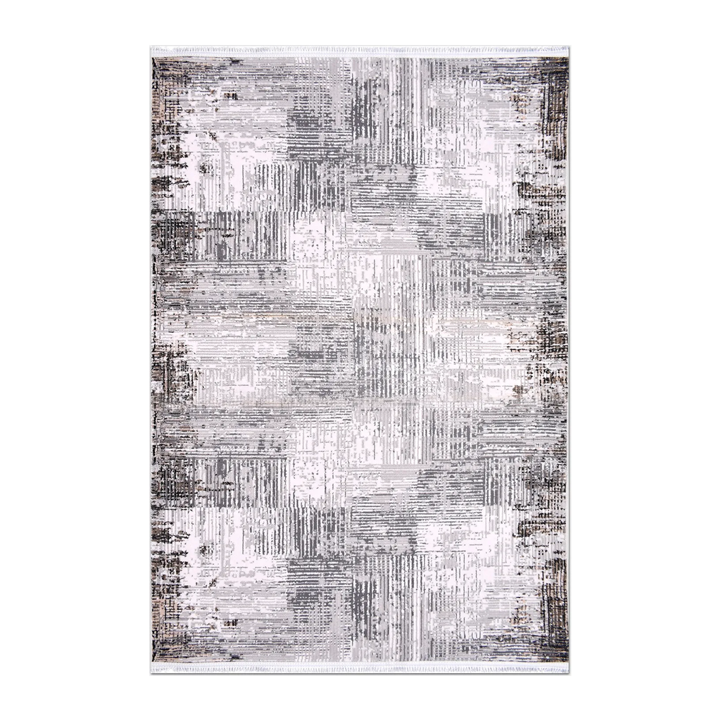 RECTANGLE | HERO | Thornfield Grey Cream Abstract Modern Machine Woven Living R
