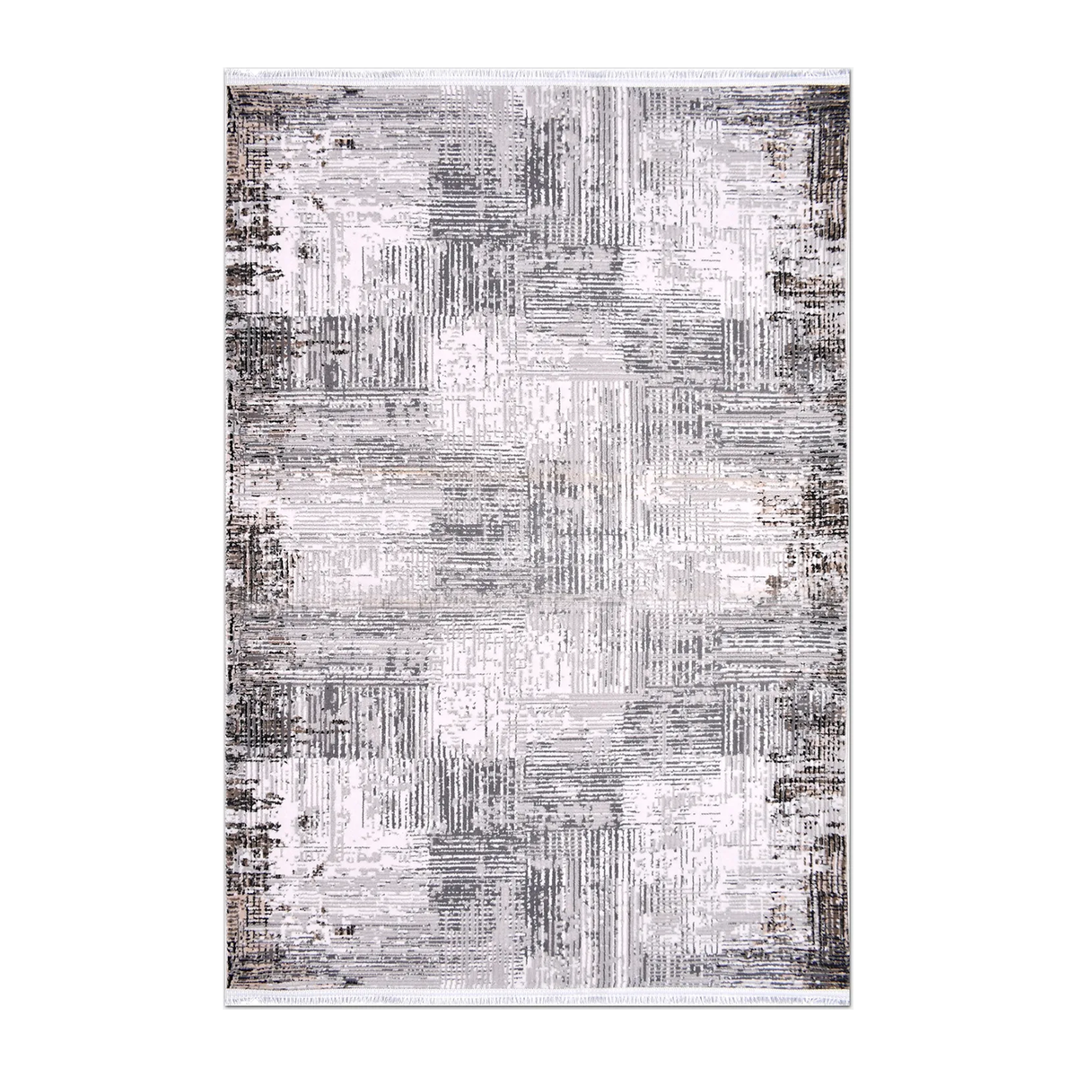 RECTANGLE | HERO | Thornfield Grey Cream Abstract Modern Machine Woven Living R