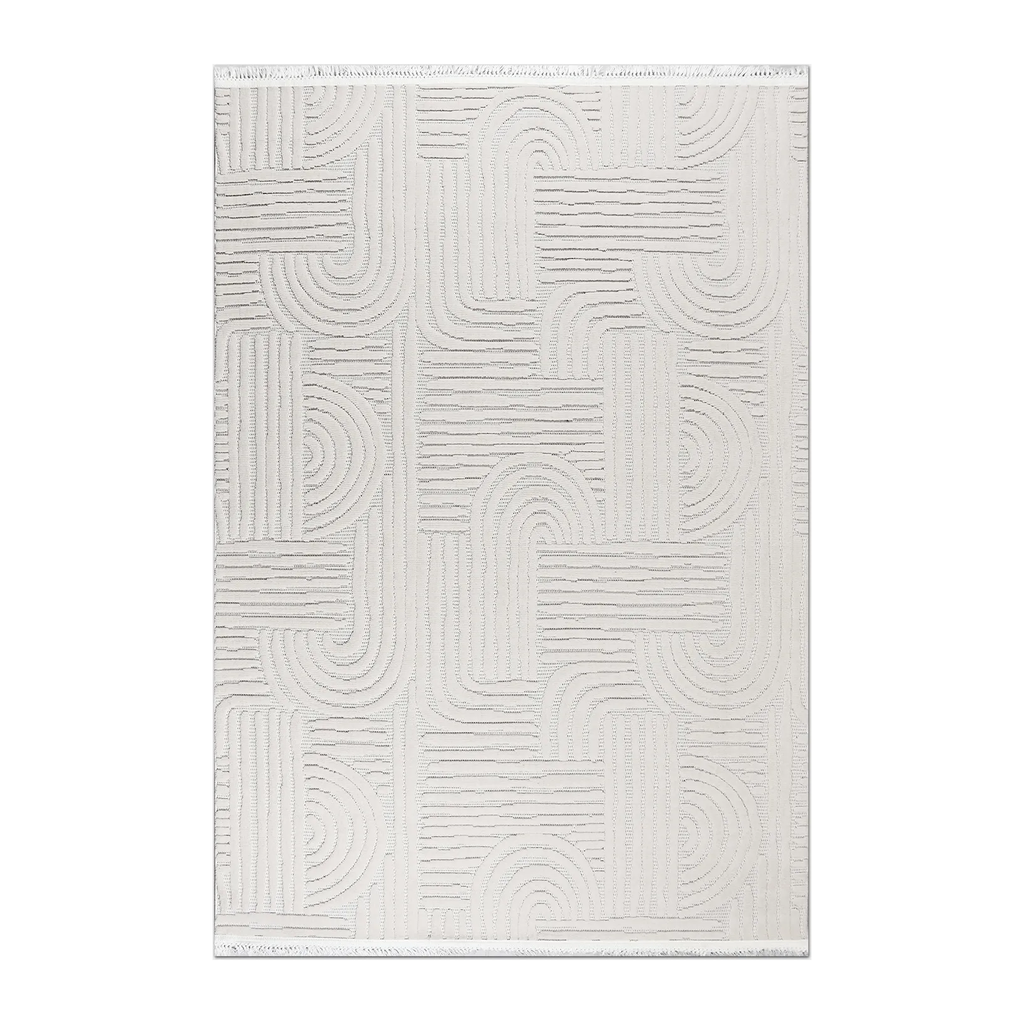 RECTANGLE | HERO | Marmaris Cream Geometric Modern Machine Woven Ivory Living R