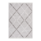 RECTANGLE | HERO | Betony Cream Grey Moroccan Style Diamond Trellis Machine Wov