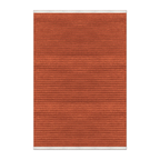 RECTANGLE | HERO | Mullein Terracotta Rust Striped Modern Machine Woven Living 