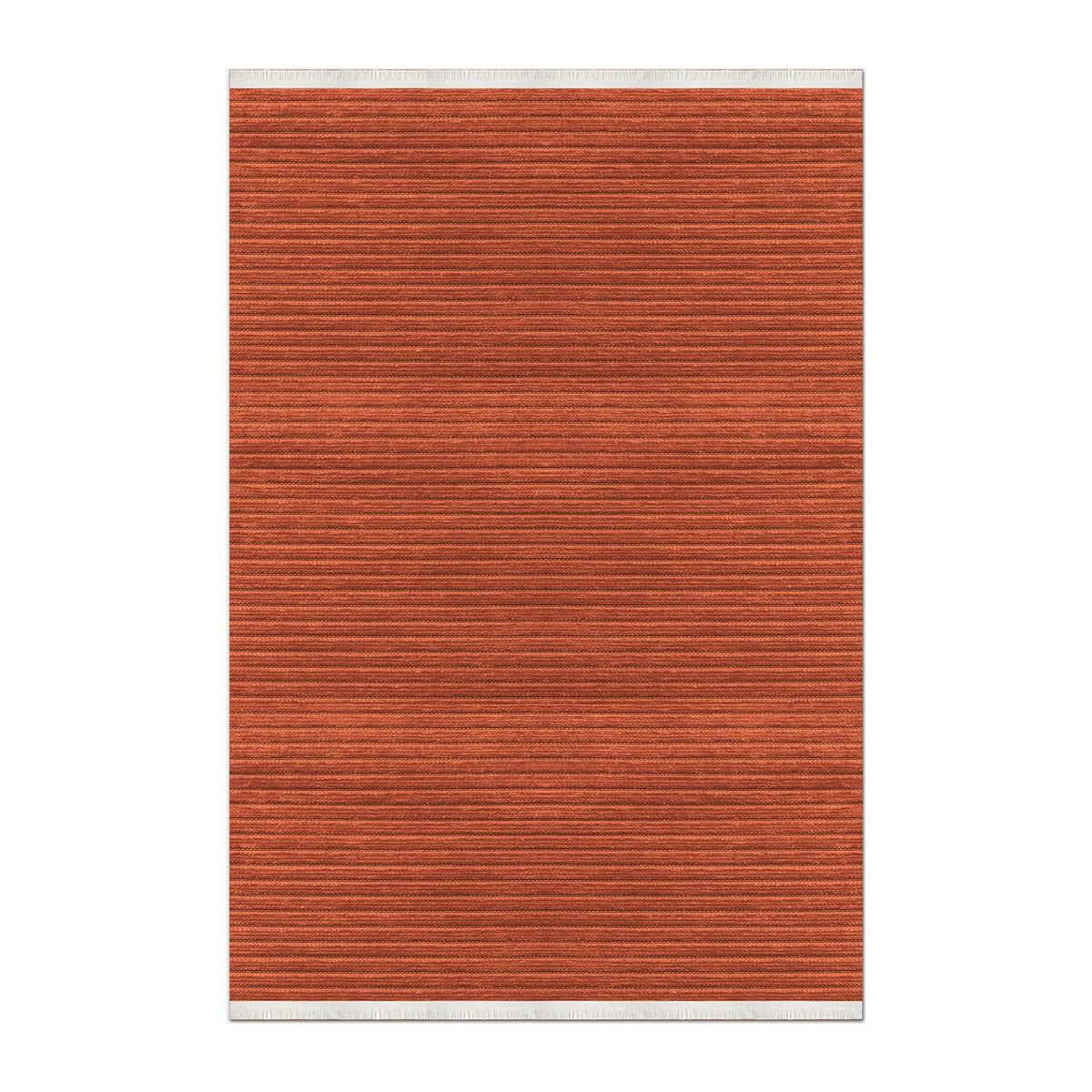 RECTANGLE | HERO | Mullein Terracotta Rust Striped Modern Machine Woven Living 