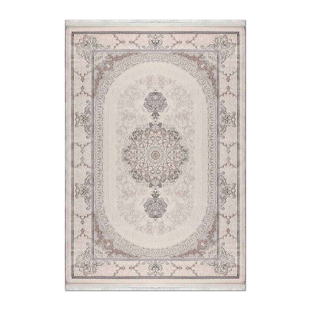 RECTANGLE | HERO | Coral Cream Beige Persian Style Traditional Medallion Machin