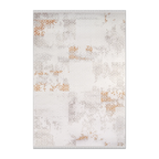 RECTANGLE | HERO | Rill Cream Abstract Modern Machine Woven Greige Burnt Orange