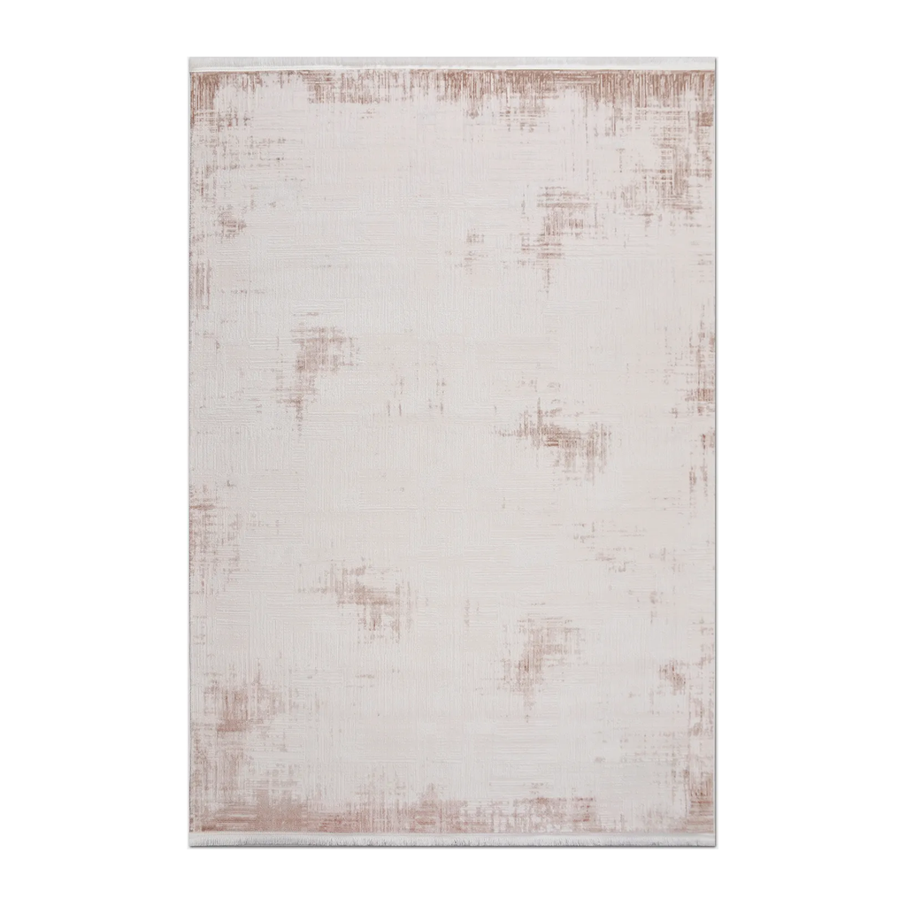 RECTANGLE | HERO | Myra Cream Blush Pink Abstract Modern Machine Woven Living R