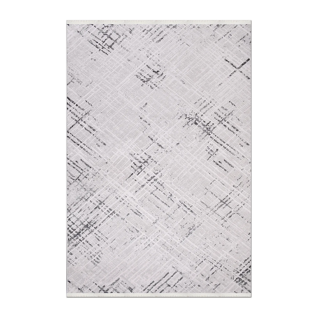 RECTANGLE | HERO | Safranbolu Light Grey Cream Abstract Modern Machine Woven Li