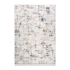 RECTANGLE | HERO | Sanicle Cream Abstract Modern Machine Woven Charcoal Rust Gr