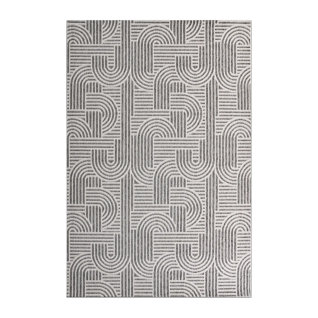 RECTANGLE | HERO | Headland Grey Cream Modern Geometric Machine Woven Living Ro