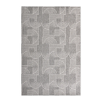 RECTANGLE | HERO | Headland Grey Cream Modern Geometric Machine Woven Living Ro