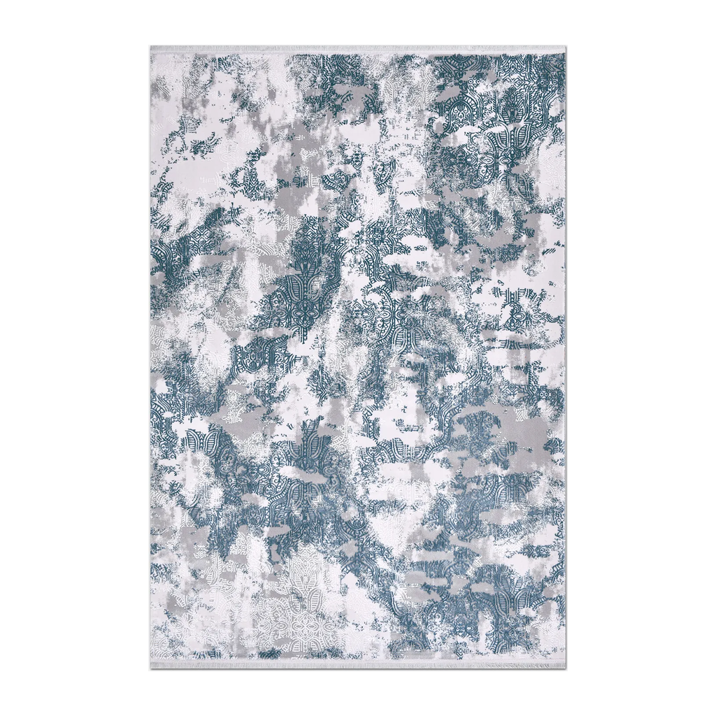 RECTANGLE | HERO | Ledge Blue Grey Abstract Modern Machine Woven Living Room Be
