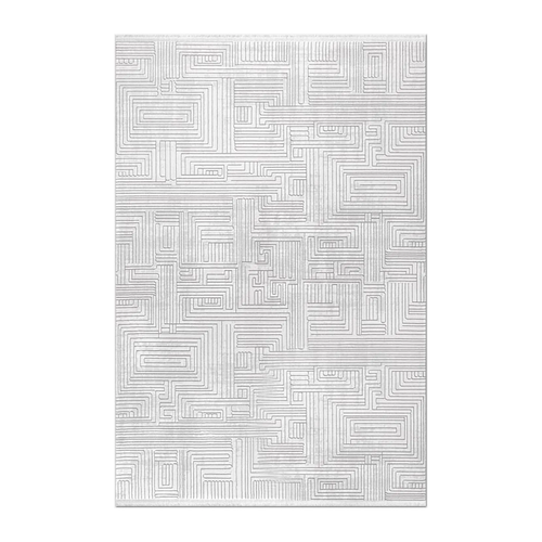 RECTANGLE | HERO | Camellia Ivory Geometric Modern Machine Woven High-Low Livin