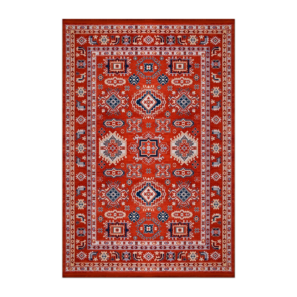 RECTANGLE | HERO | Drizzle Red Navy Cream Persian Style Traditional Machine Wov