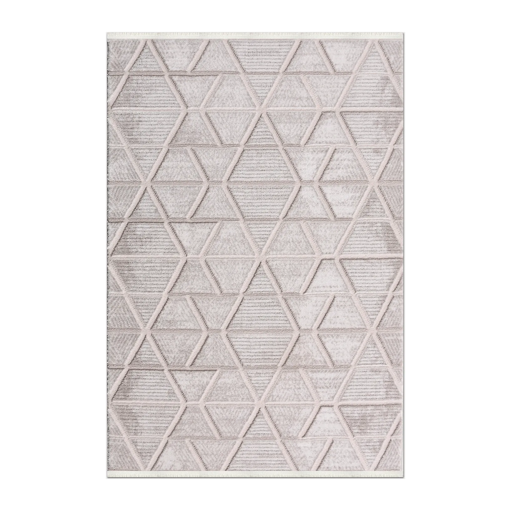 RECTANGLE | HERO | Topaz Cream Modern Geometric Diamond Lattice Machine Woven L