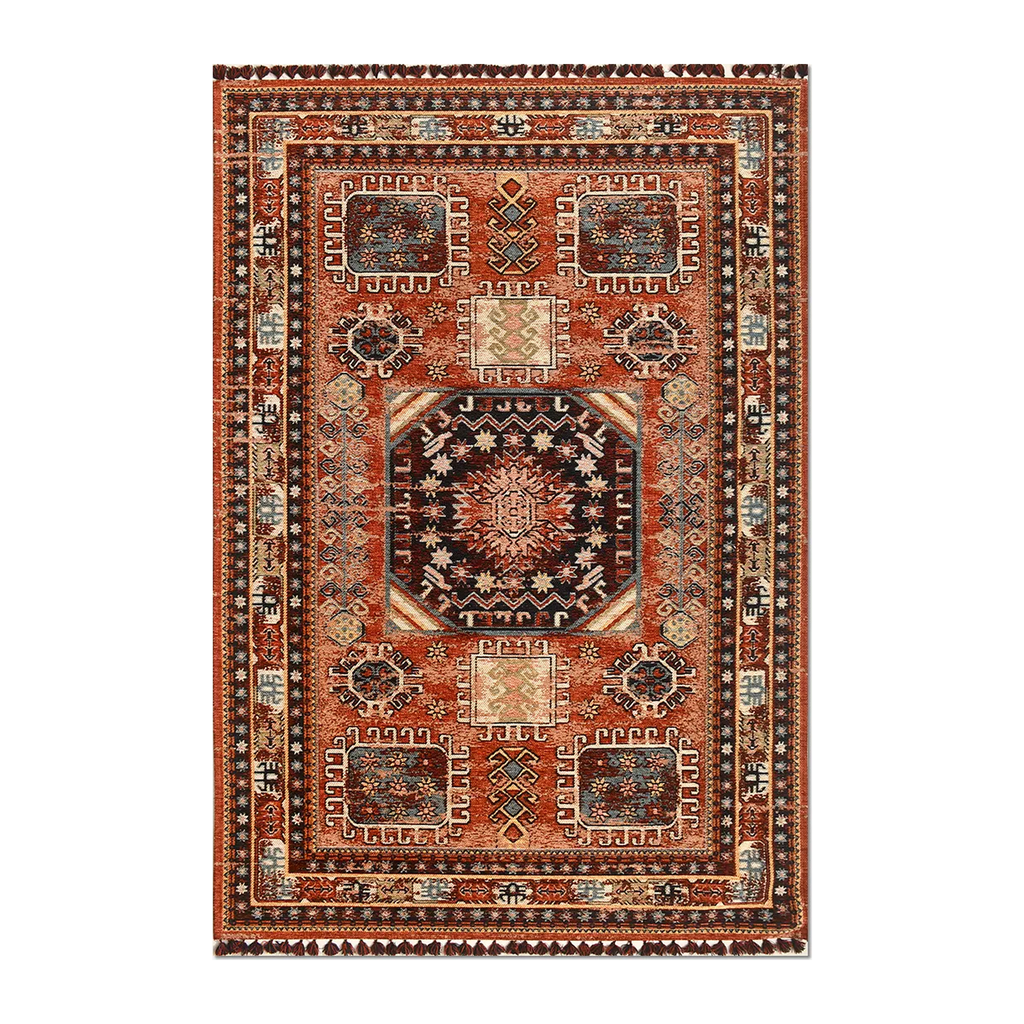 RECTANGLE | HERO | Corona Persian Style Traditional Machine Woven Rust Gold Bla
