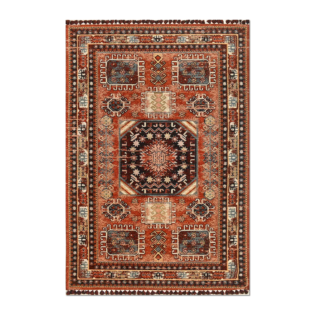 RECTANGLE | HERO | Corona Persian Style Traditional Machine Woven Rust Gold Bla