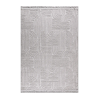 RECTANGLE | HERO | Letoon Modern Geometric Light Grey Ivory Carved High-Low Liv