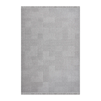 RECTANGLE | HERO | Penumbra Grey Geometric Modern Machine Woven Living Room Bed