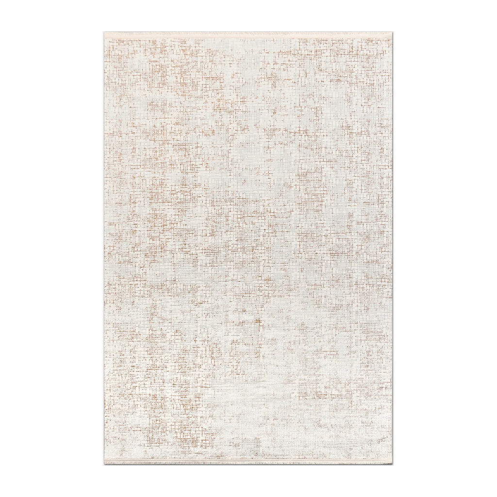 RECTANGLE | HERO | Ford Cream Rust Abstract Modern Machine Woven Living Room Be