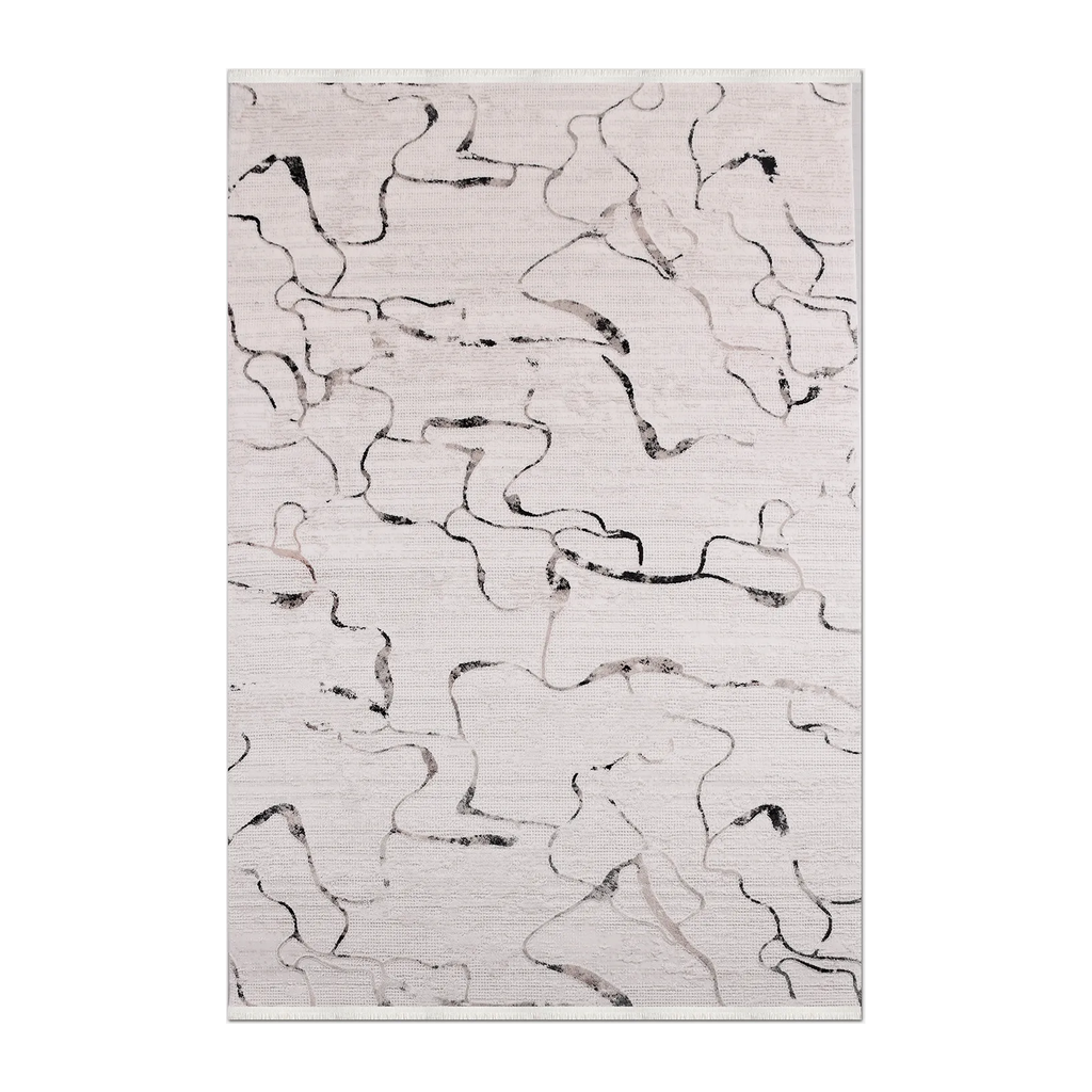 RECTANGLE | HERO | Tradewind Ivory Charcoal Abstract Modern Machine Woven Livin