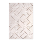 RECTANGLE | HERO | Leigh Cream Copper Geometric Diamond Modern Machine Woven Li