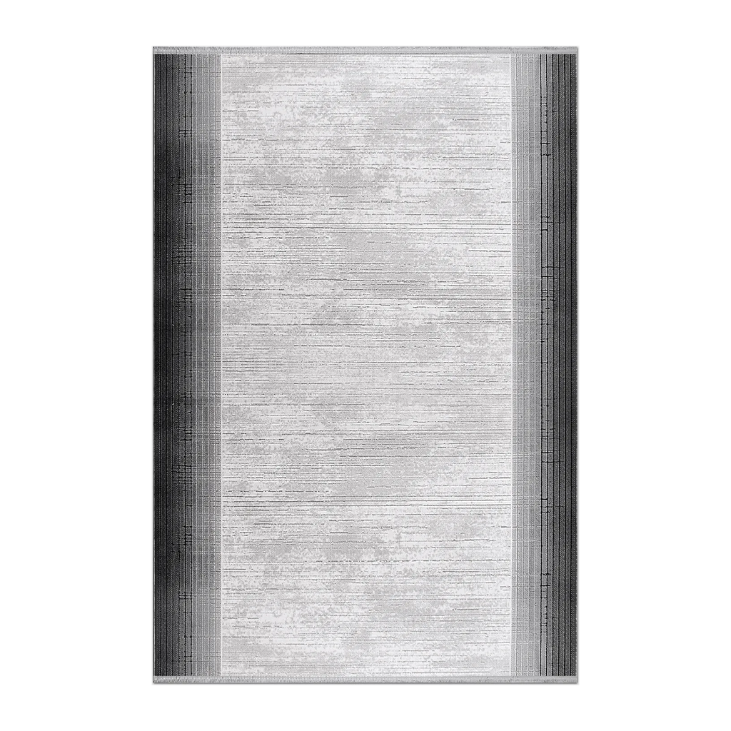 RECTANGLE | HERO | Wold Grey Abstract Modern Machine Woven Bordered Living Room