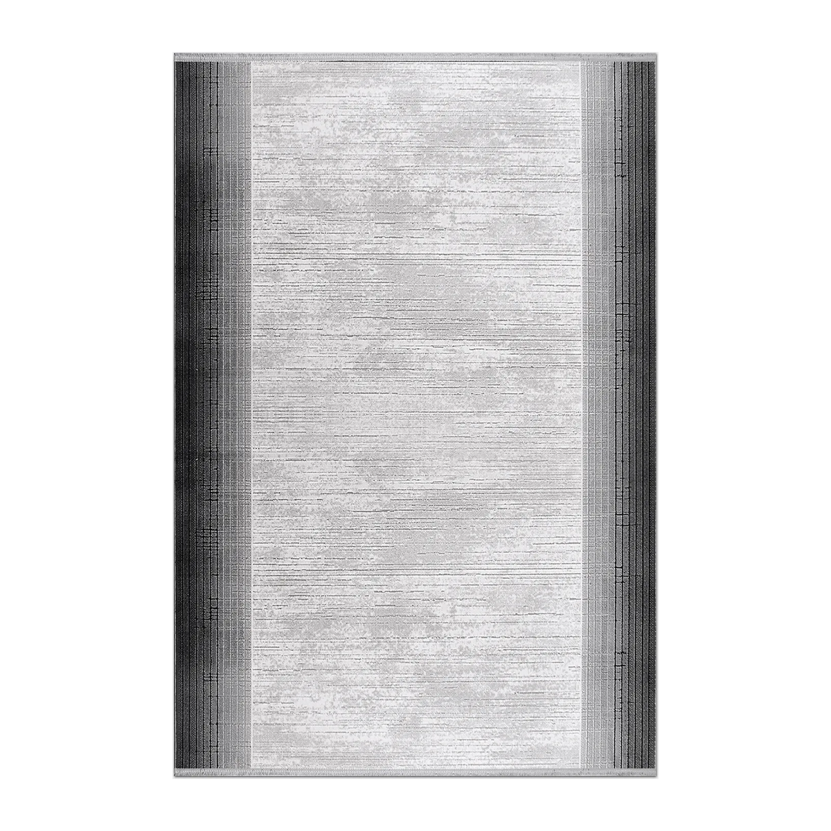 RECTANGLE | HERO | Wold Grey Abstract Modern Machine Woven Bordered Living Room