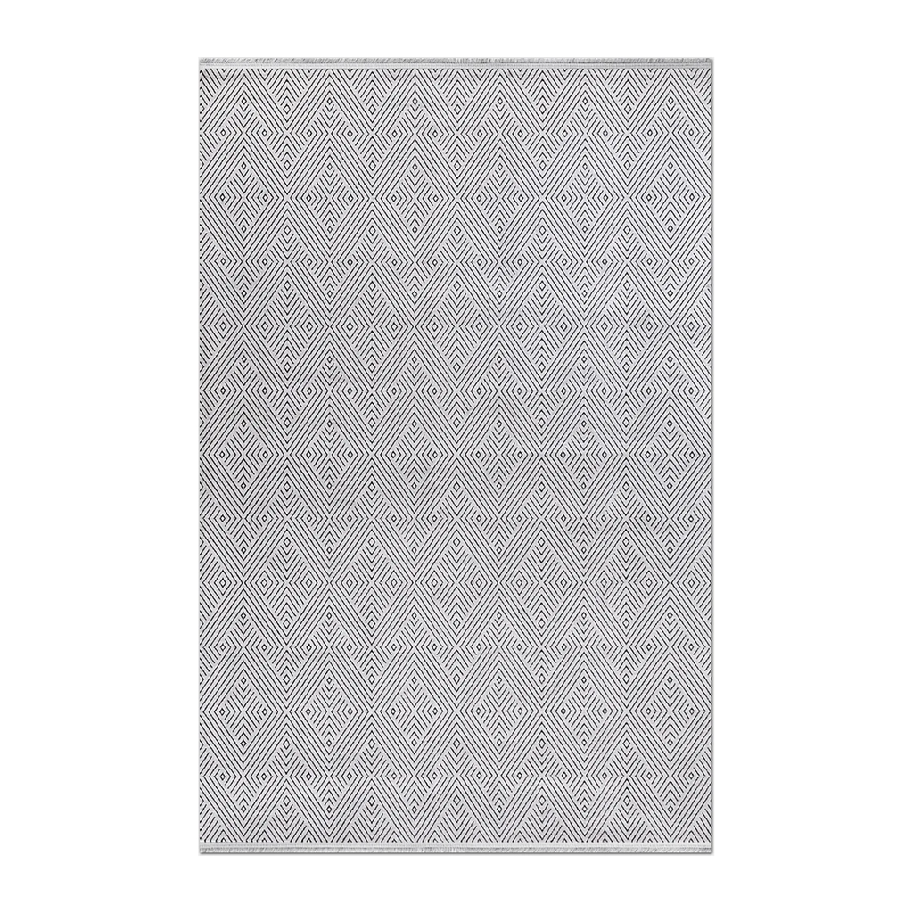 RECTANGLE | HERO | Glen Modern Geometric Diamond Machine Woven Grey Charcoal Li