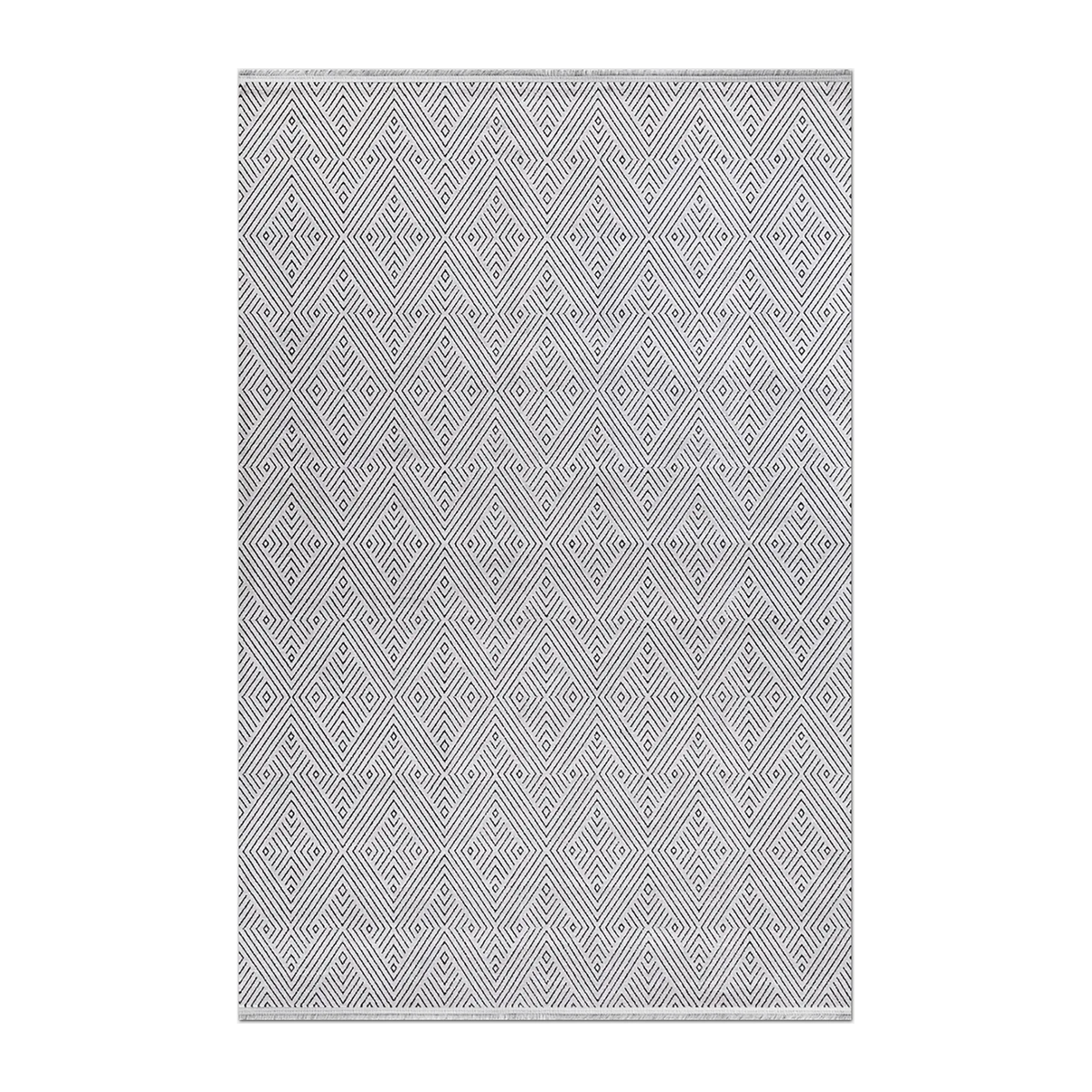RECTANGLE | HERO | Glen Modern Geometric Diamond Machine Woven Grey Charcoal Li