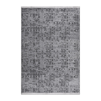 RECTANGLE | HERO | Gleam Modern Abstract Machine Woven Grey Black Ivory Living 