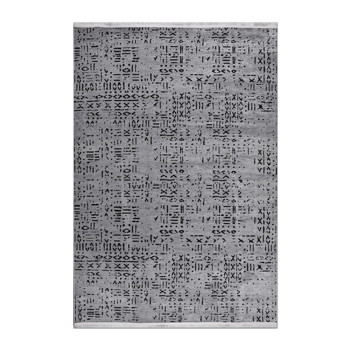 RECTANGLE | HERO | Gleam Modern Abstract Machine Woven Grey Black Ivory Living 